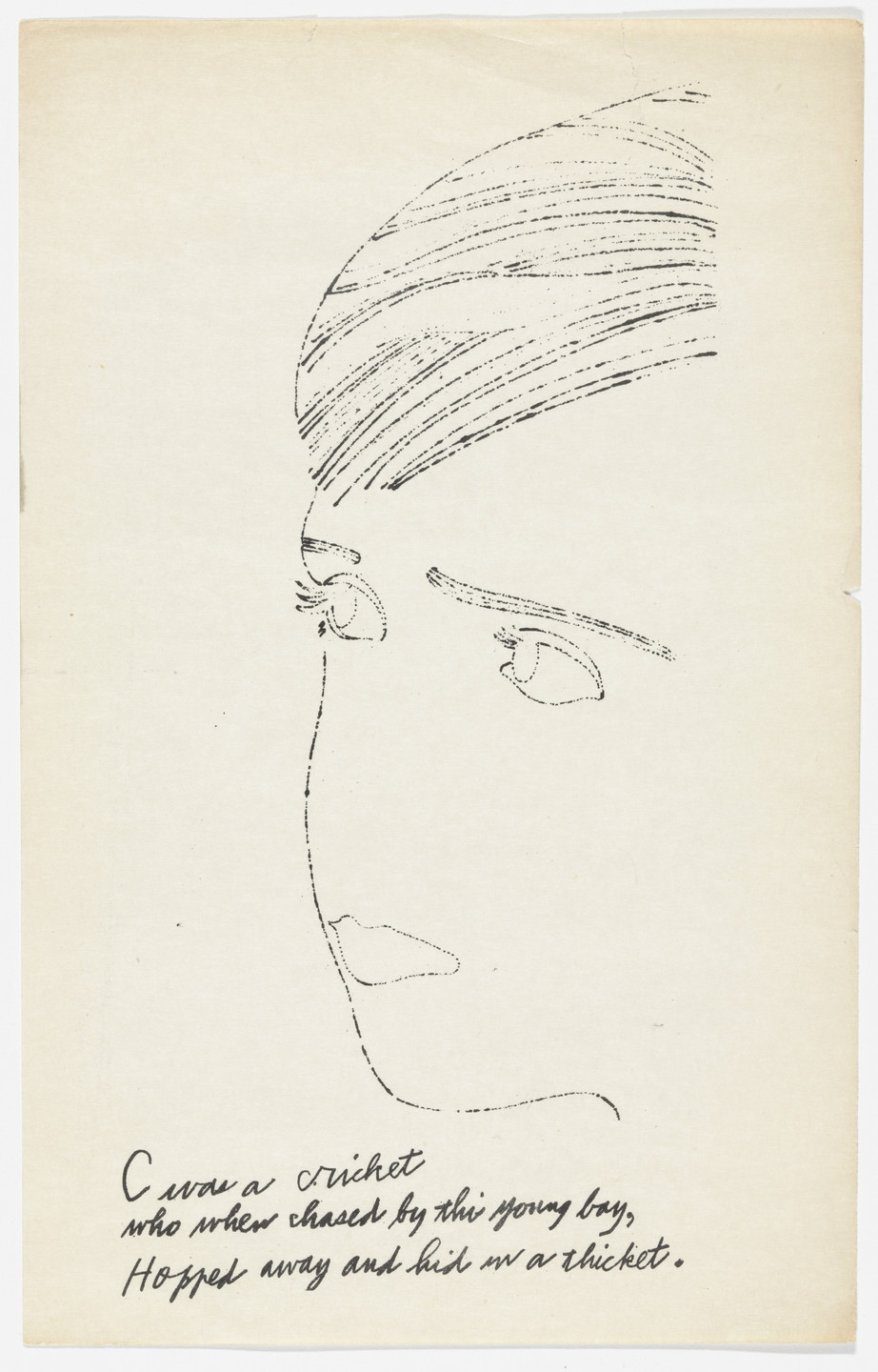 Andy Warhol, Ralph Thomas Ward (Corkie). Untitled from A is an Alphabet. 1953