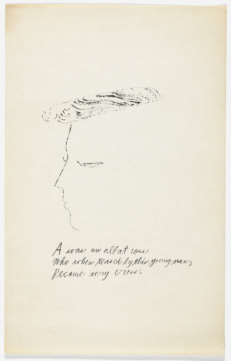 Andy Warhol, Ralph Thomas Ward (Corkie). Untitled from A is an Alphabet. 1953