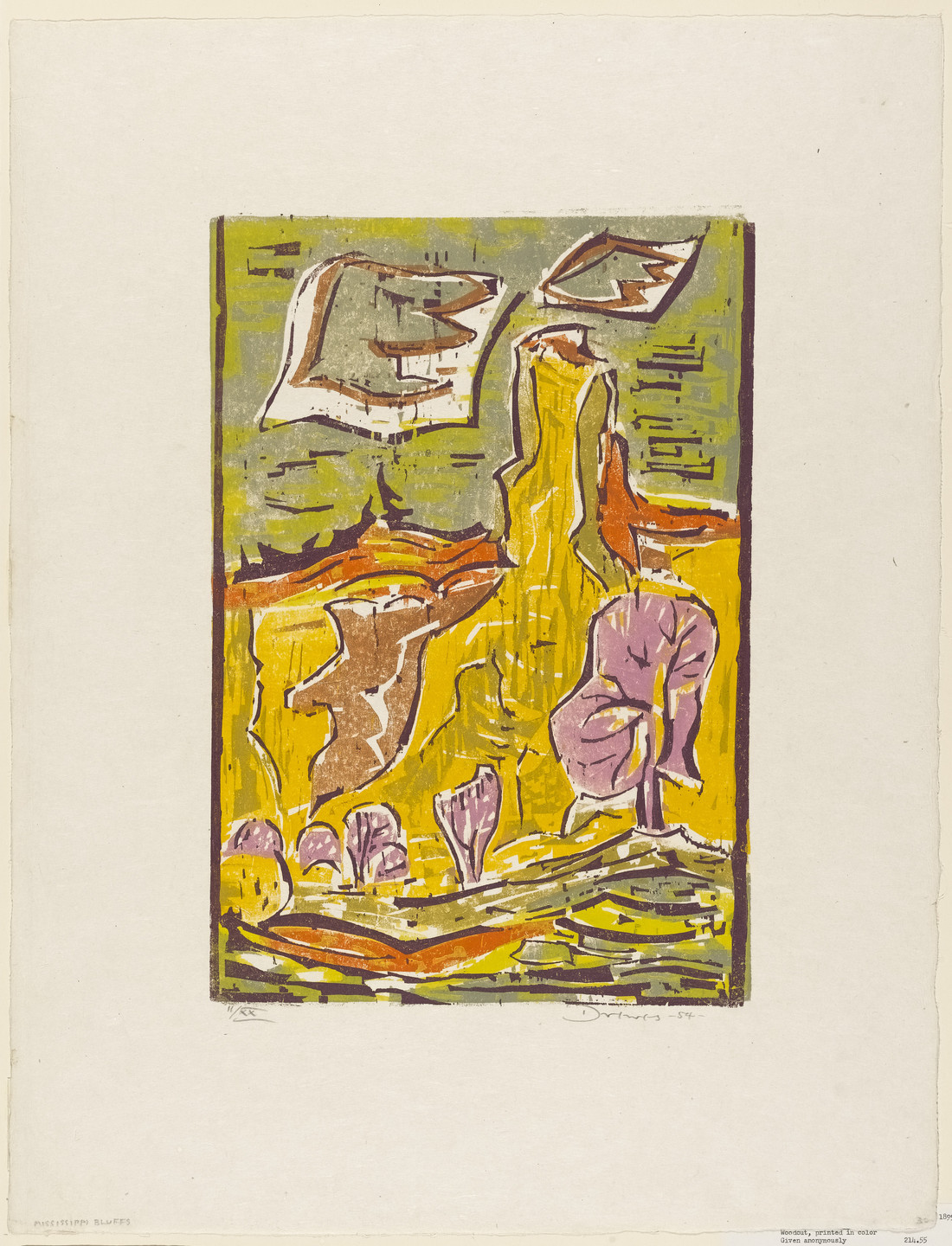 Werner Drewes. Mississippi Bluffs. 1954
