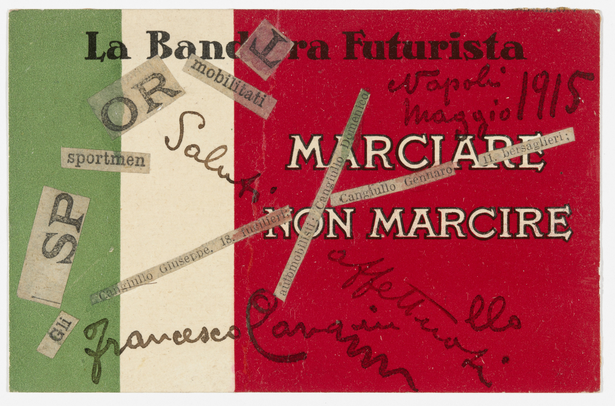 Francesco Cangiullo. La Bandiera Futurista. (1915)