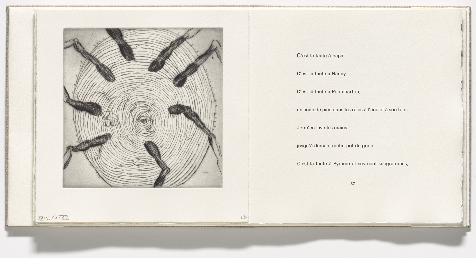 Louise Bourgeois. Untitled, plate 6 of 9, from the illustrated book, Ode à Ma Mère