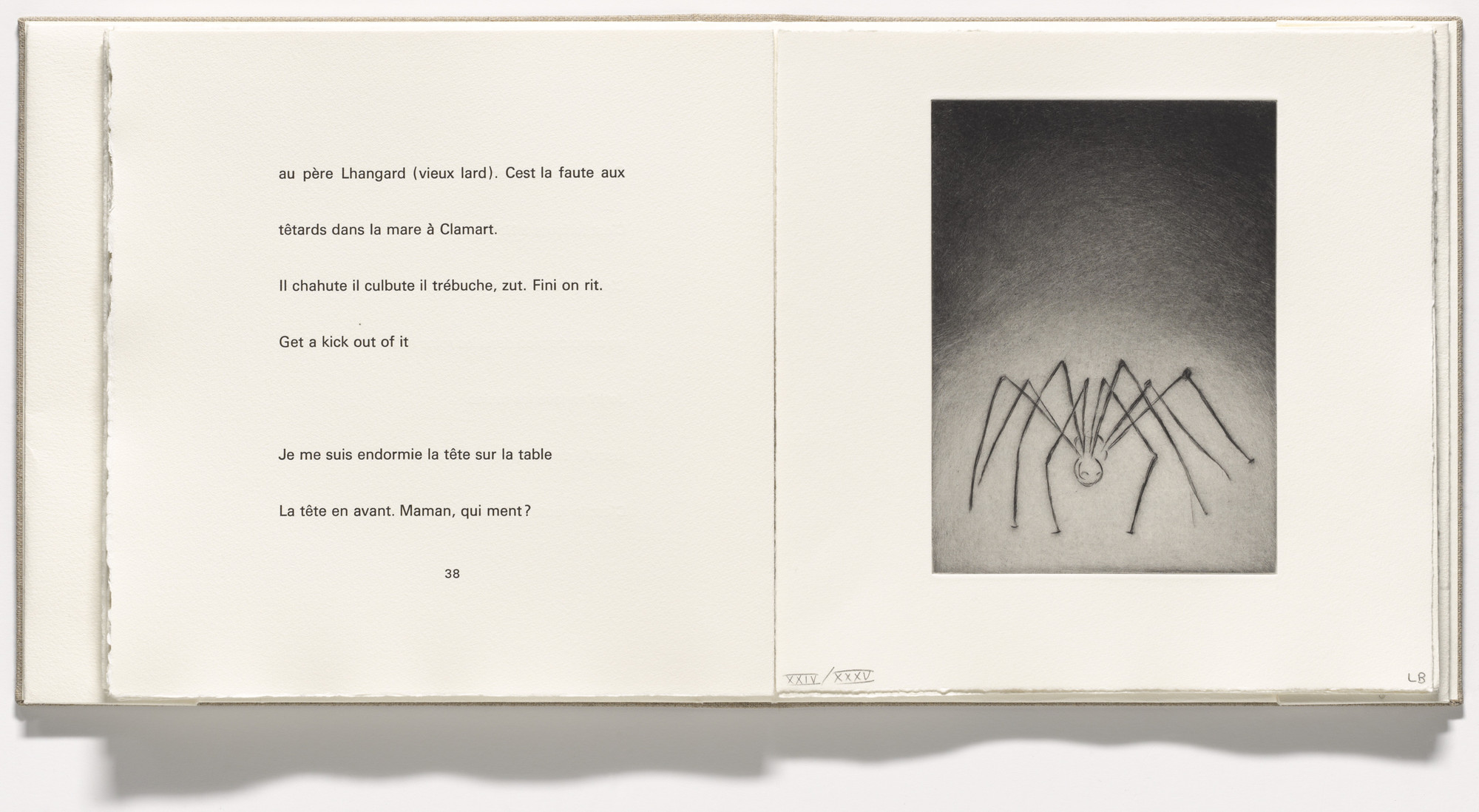 Louise Bourgeois. Untitled, plate 7 of 9, from the illustrated book, Ode à Ma Mère