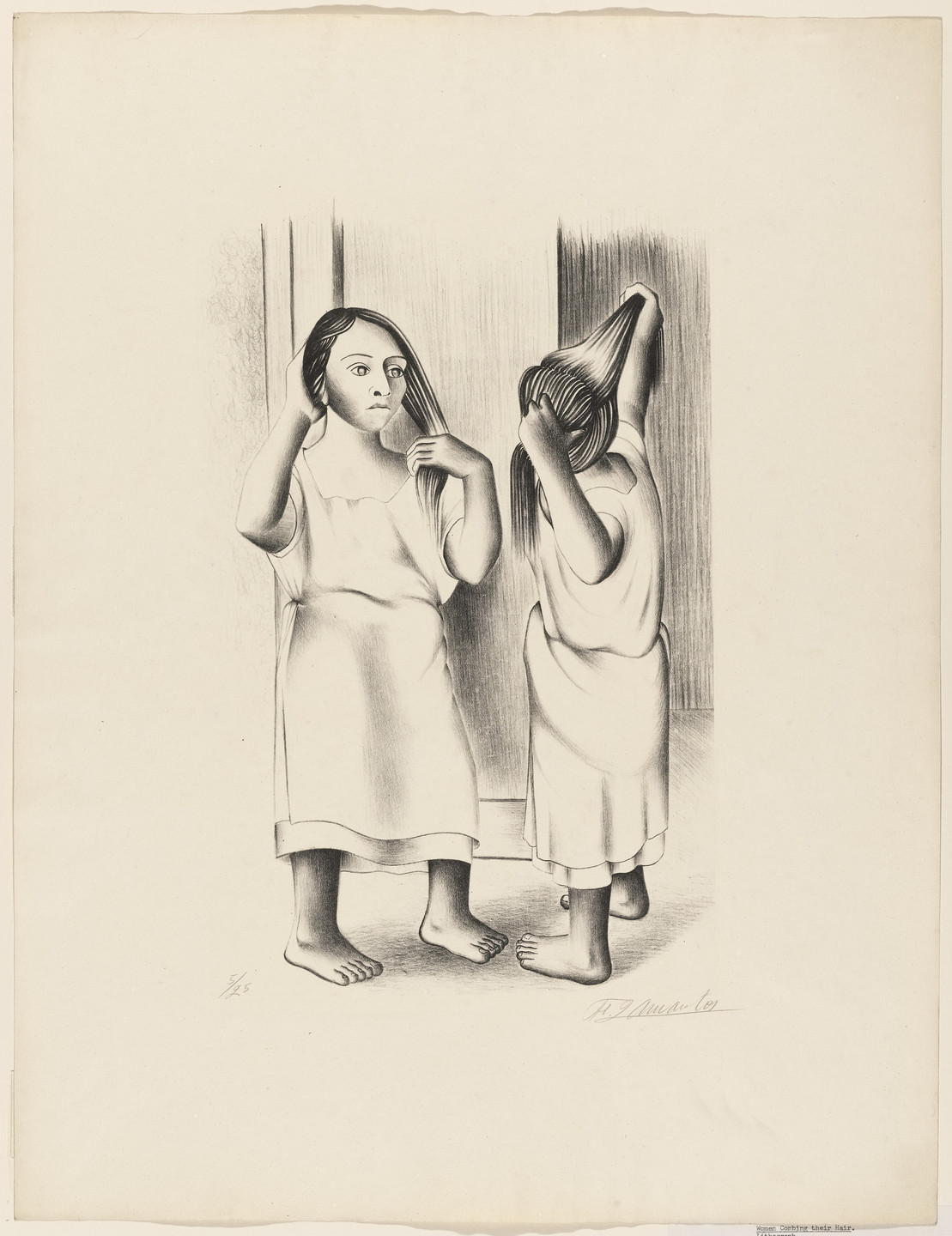 Francisco Dosamantes. Girls of Campeche Combing Themselves (Muchachas campechanas peinándose). 1946