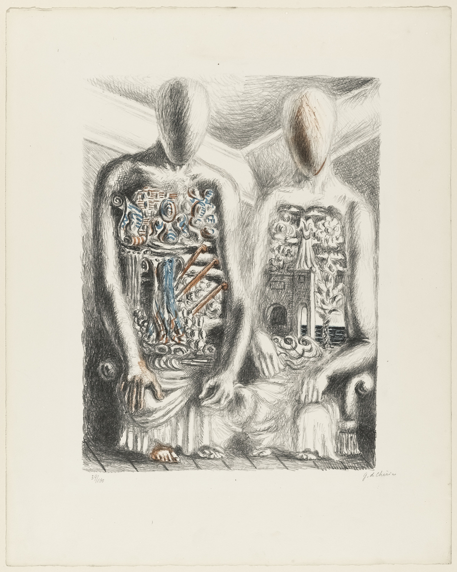 Giorgio de Chirico. The Archaeologists IV (Gli Archeologi IV) from