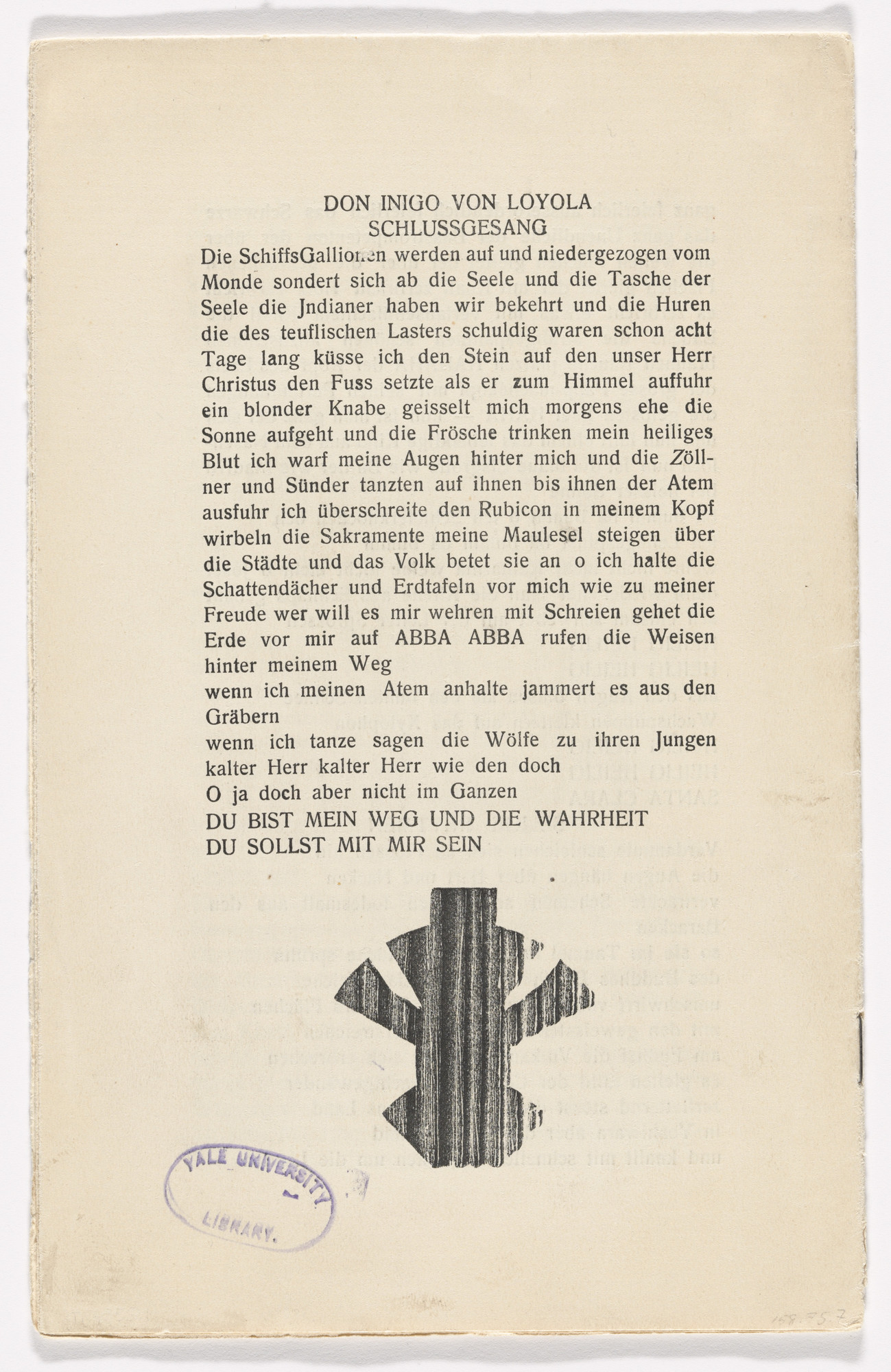 Jean (Hans) Arp. Tailpiece (back cover) from Phantastische Gebete ( Fantastic Prayers )
