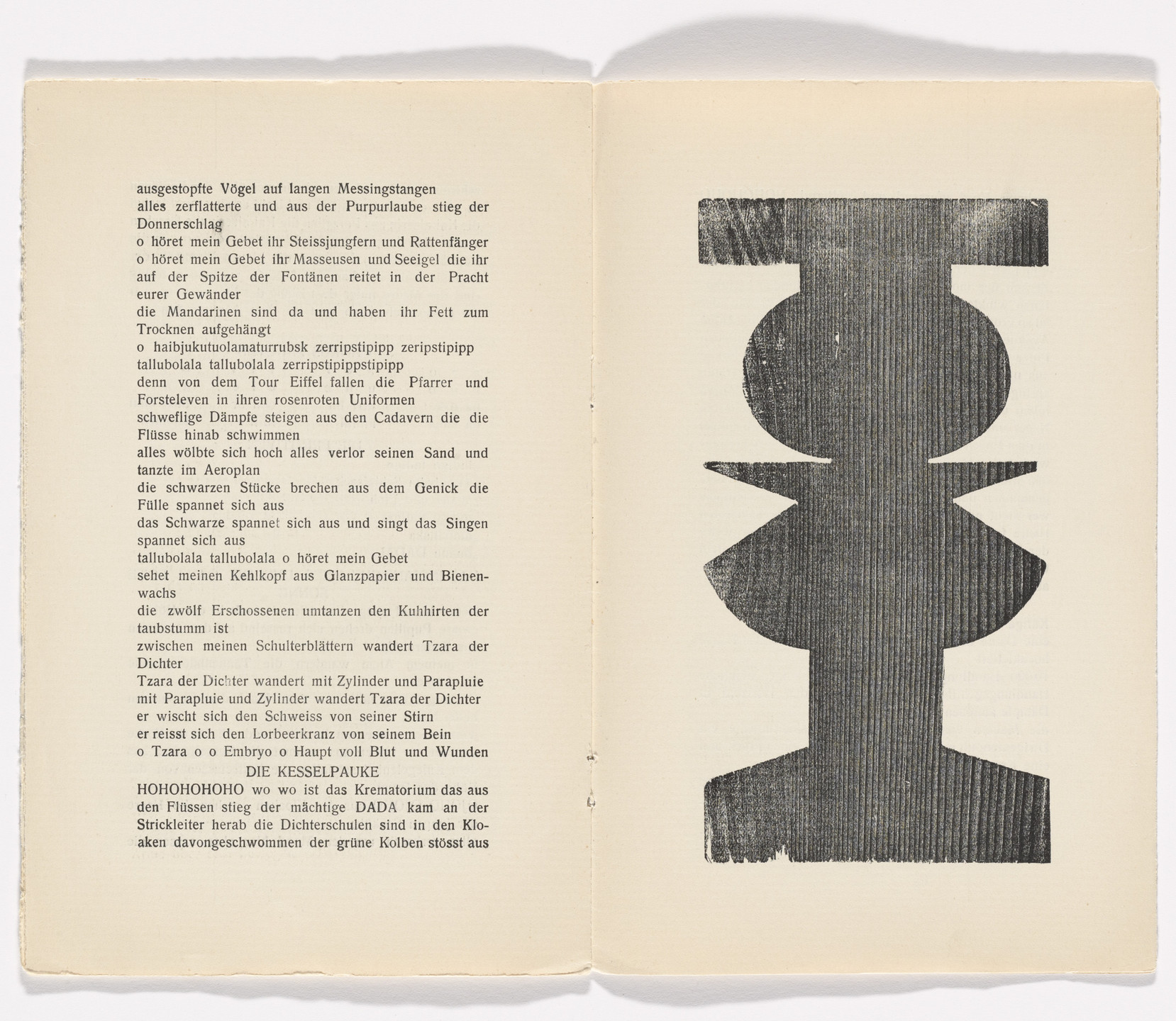 Jean (Hans) Arp. Plate (folio 7) from Phantastische Gebete (Fantastic Prayers). 1916