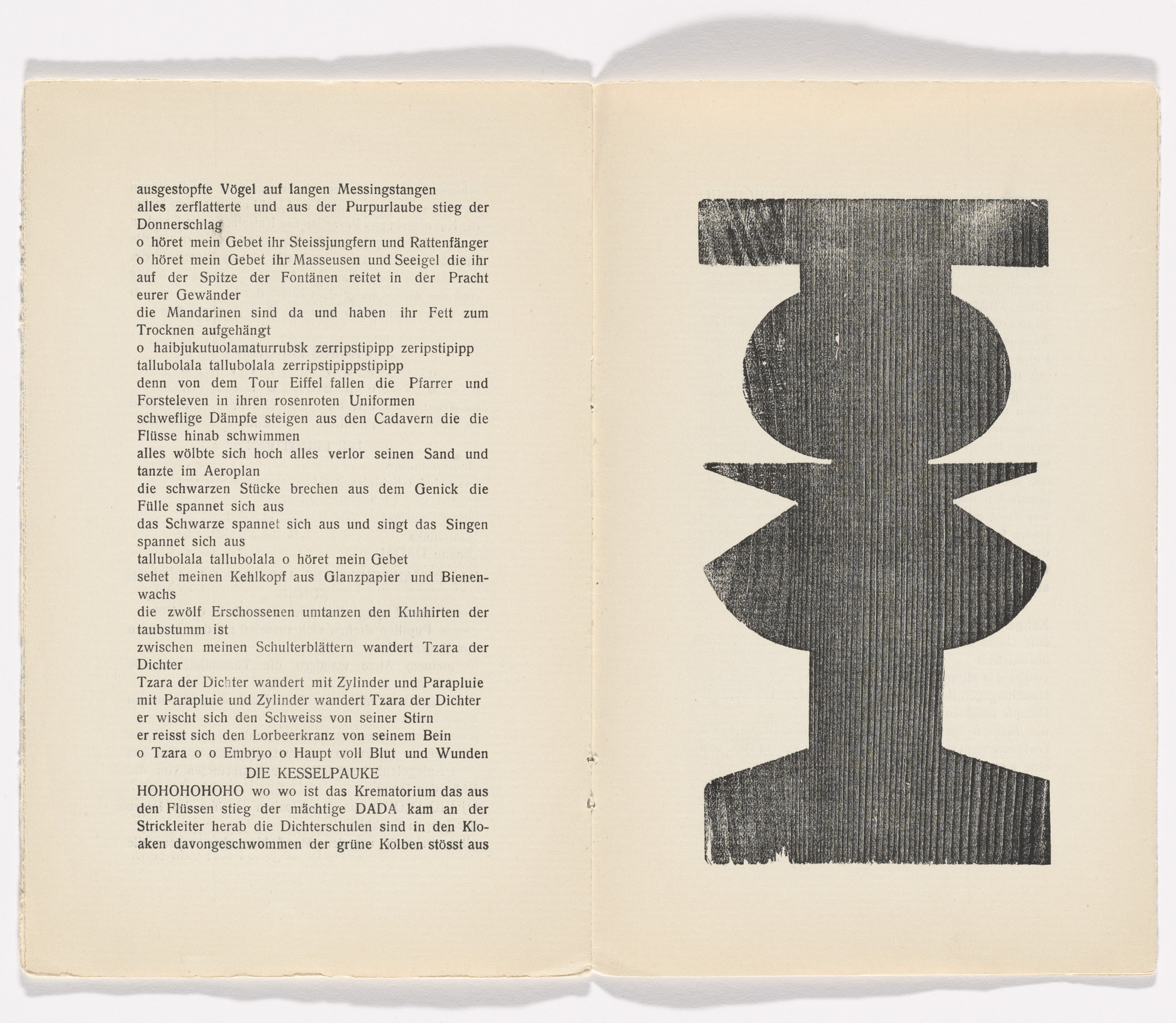 Jean (Hans) Arp. Plate (folio 7) from Phantastische Gebete ( Fantastic Prayers )
