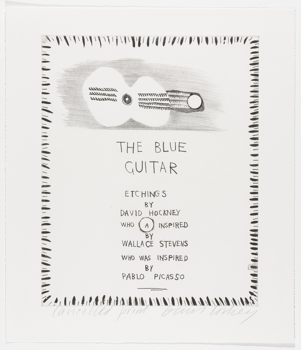 David Hockney. Cancellation proof for The Blue Guitar from The Blue Guitar. 1977