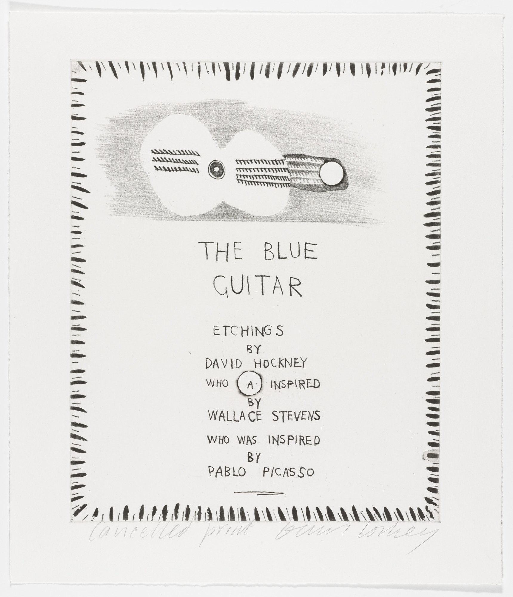 David Hockney. Cancellation proof for The Blue Guitar from The