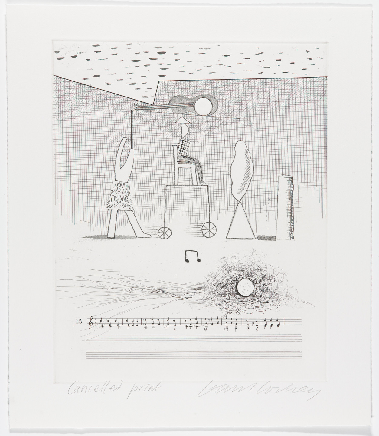 David Hockney. Cancellation proof for Parade from The Blue Guitar. 1977