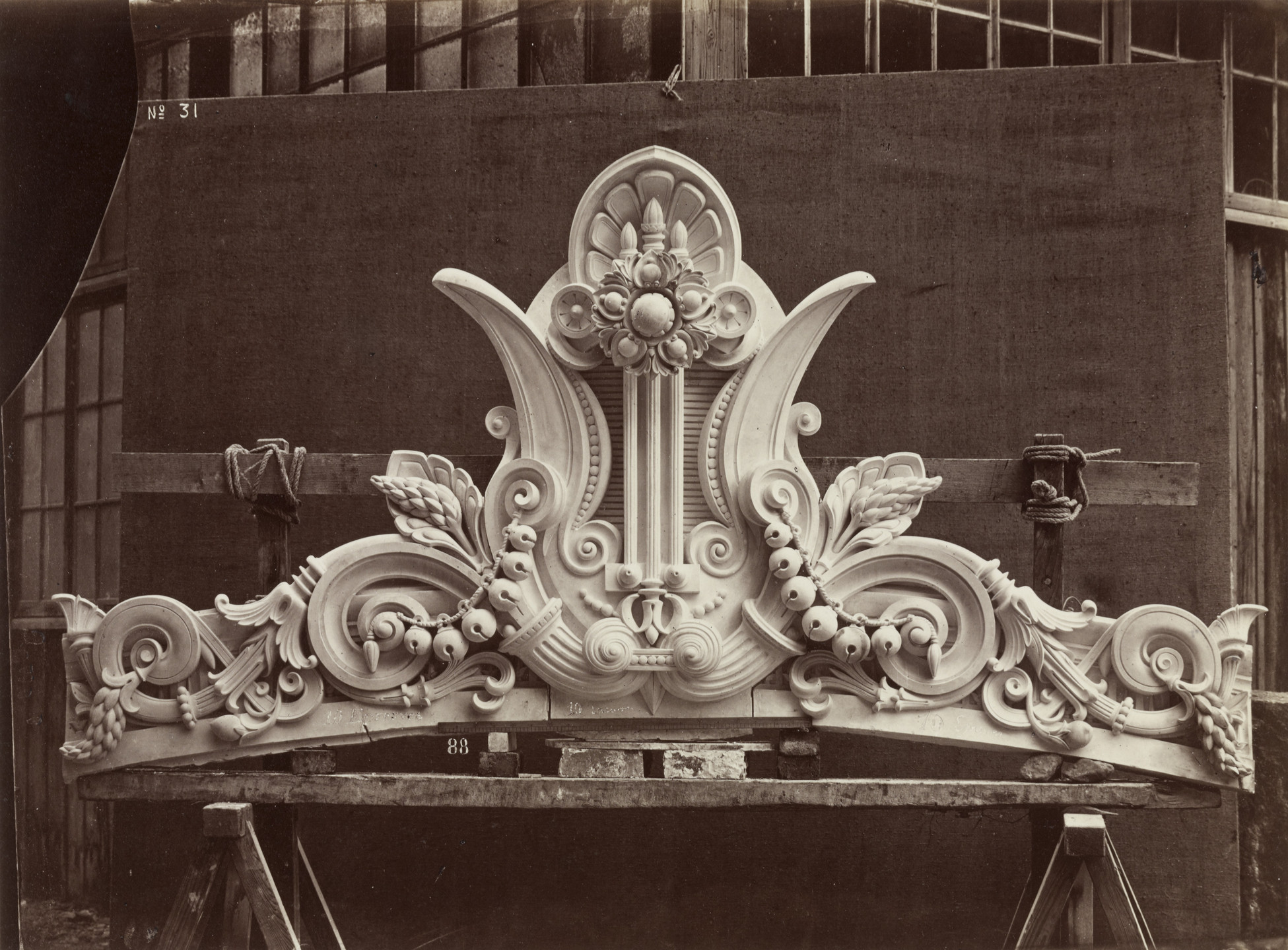 Louis-Émile Durandelle. Untitled from the album Sculpture ornementale, le Nouvel Opèra de Paris (Ornamental Sculpture of the New Paris Opera). 1865-72