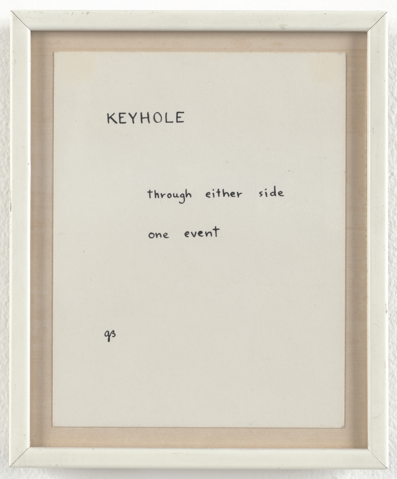 George Brecht. Keyhole