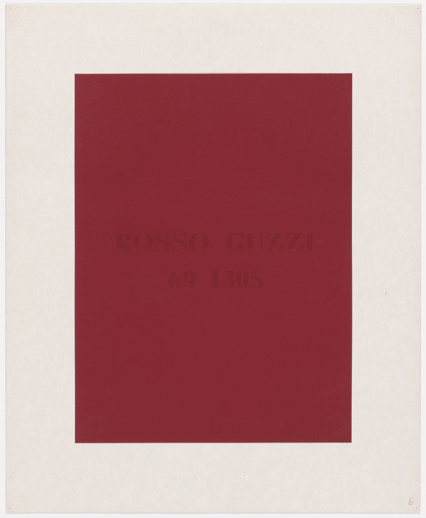 Alighiero Boetti. Rosso Guzzi from Insicuro Noncurante