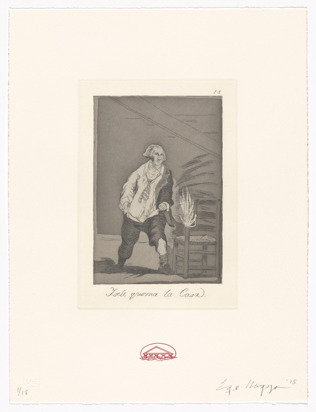 Enrique Chagoya. Y se le quema la casa / And the house is on fire from Recurrent Goya. 2015