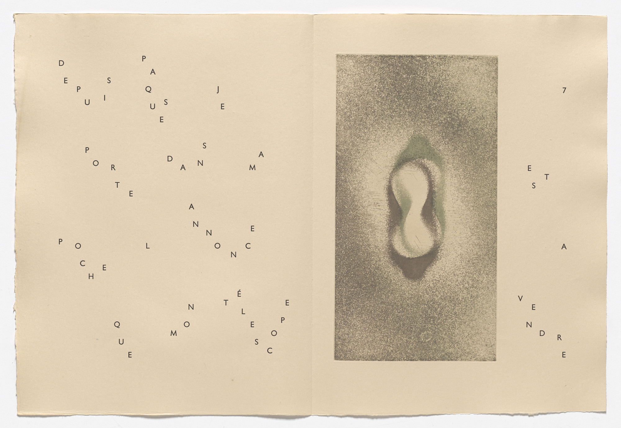 Max Ernst. In-text plate (page 7) from 65 Maximiliana ou l&#39;exercice illégal de l&#39;astronomie. 1964