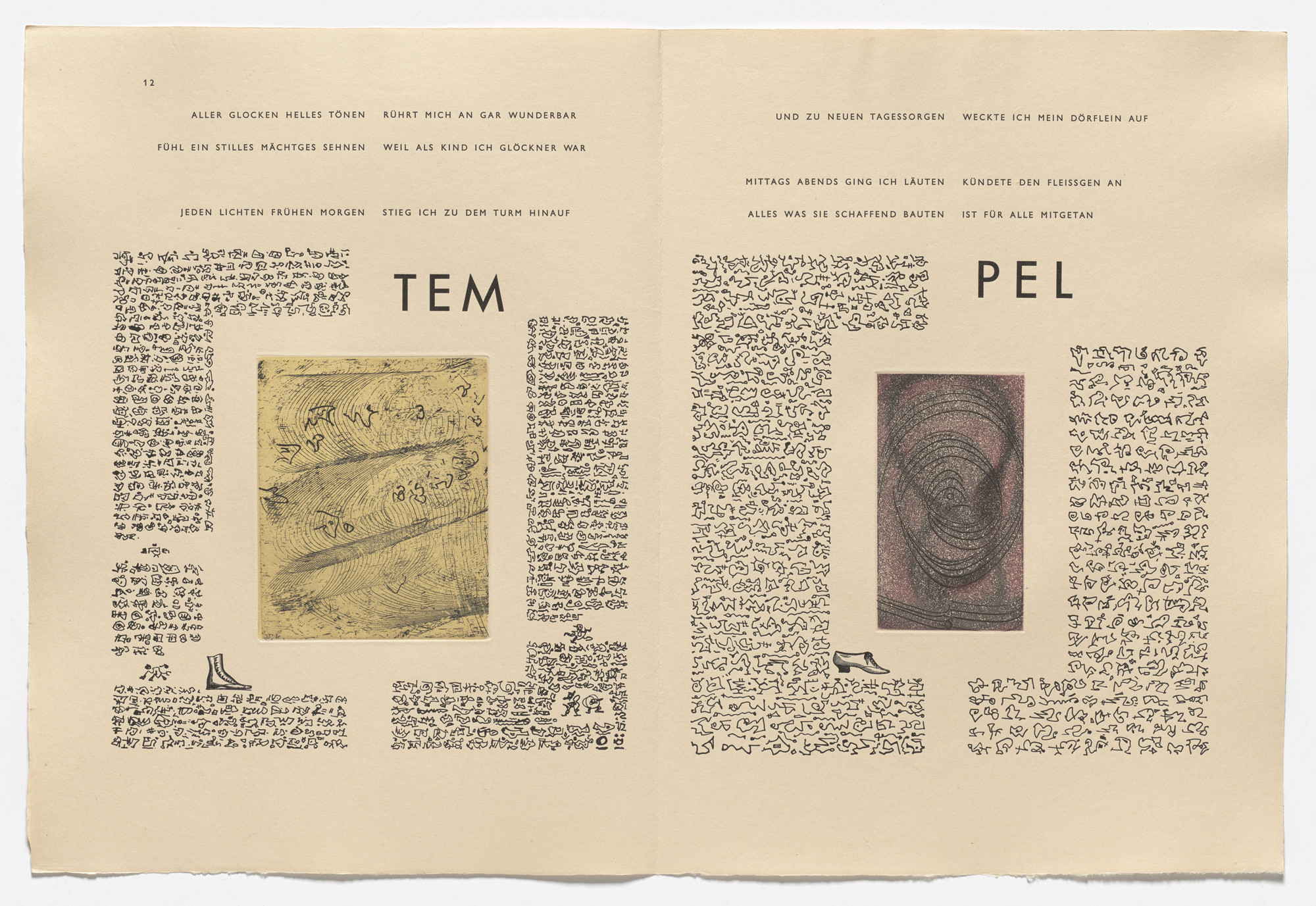 Max Ernst. In-text plates (page 12) from 65 Maximiliana ou l&#39;exercice illégal de l&#39;astronomie. 1964