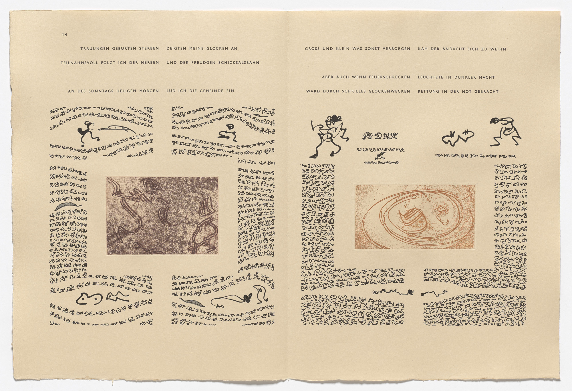 Max Ernst. In-text plates (page 14) from 65 Maximiliana or the Illegal Practice of Astronomy (65 Maximiliana ou l&#39;exercice illégal de l&#39;astronomie). 1964