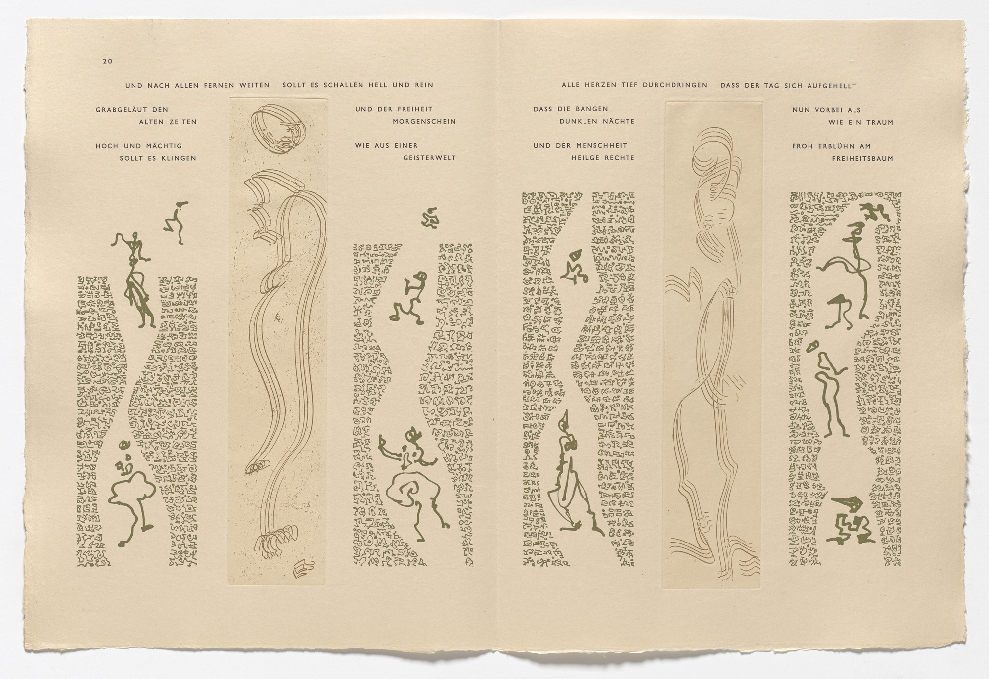 Max Ernst. In-text plates (page 20) from 65 Maximiliana ou l'exercice illégal de l'astronomie. 1964