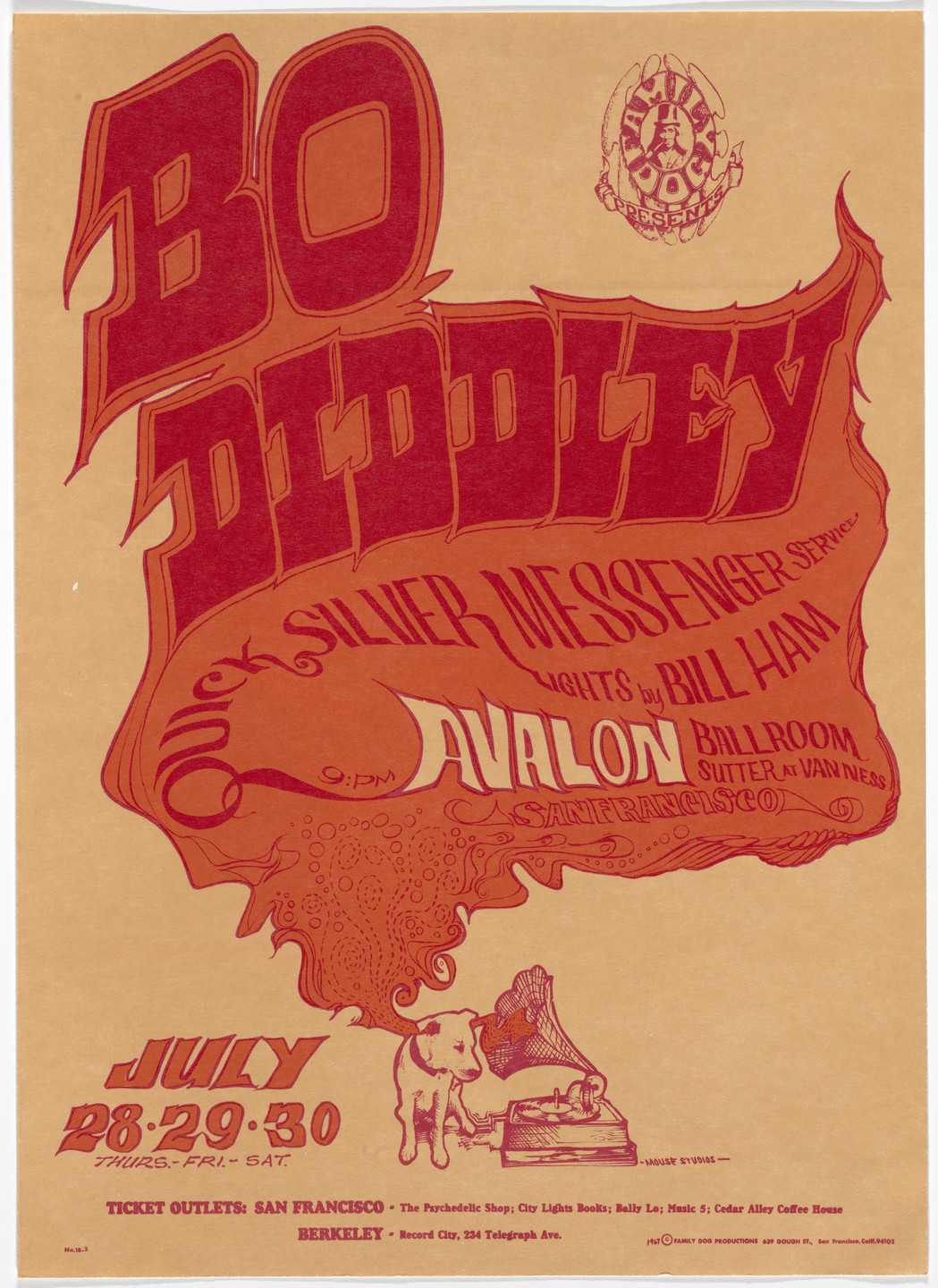 Stanley Mouse, Alton Kelley. Bo Diddley, Quicksilver Messenger Service. 1967