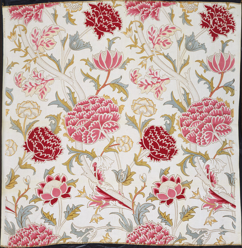 William Morris. Chrysanthemum Pattern Printed Fabric (no. 23612). 1884