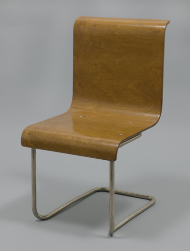 Cantilevered stacking side chair (model 23)