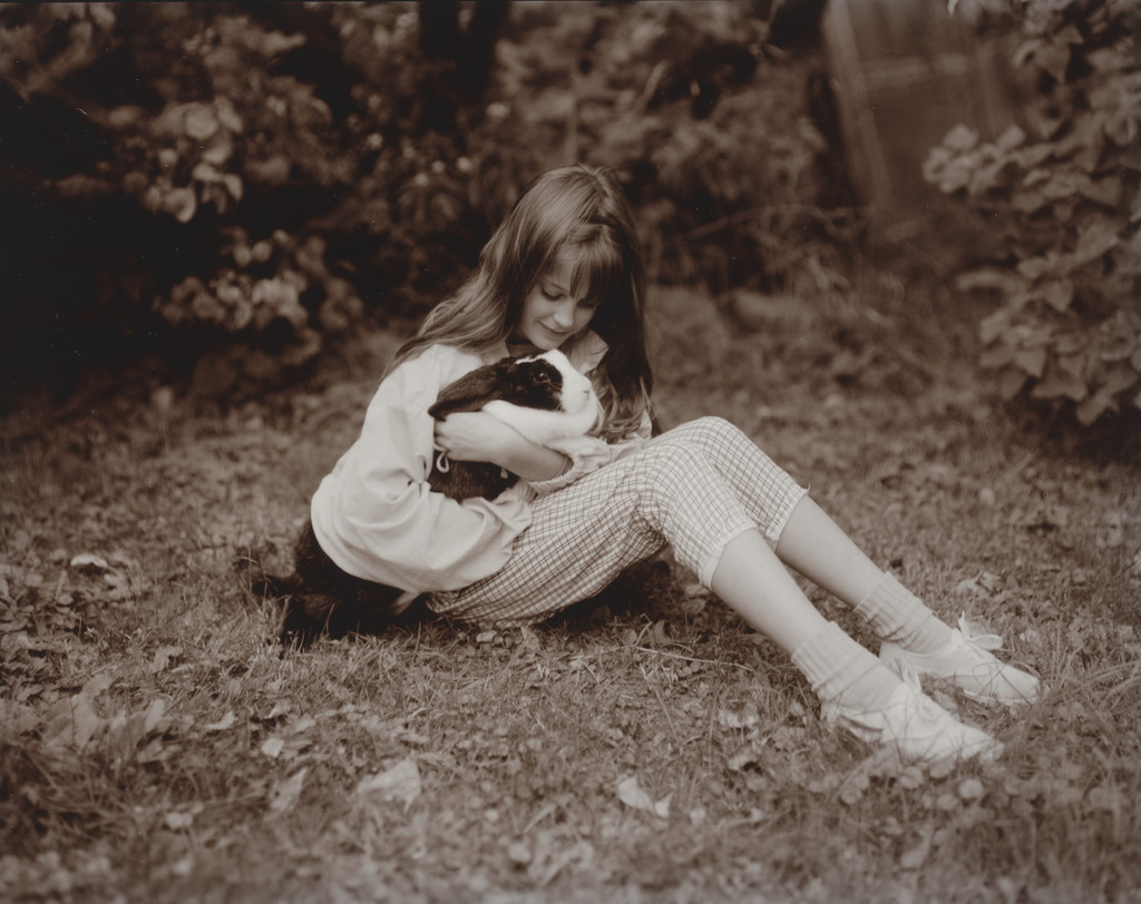 Katie Ross with her Rabbit, Godzilla