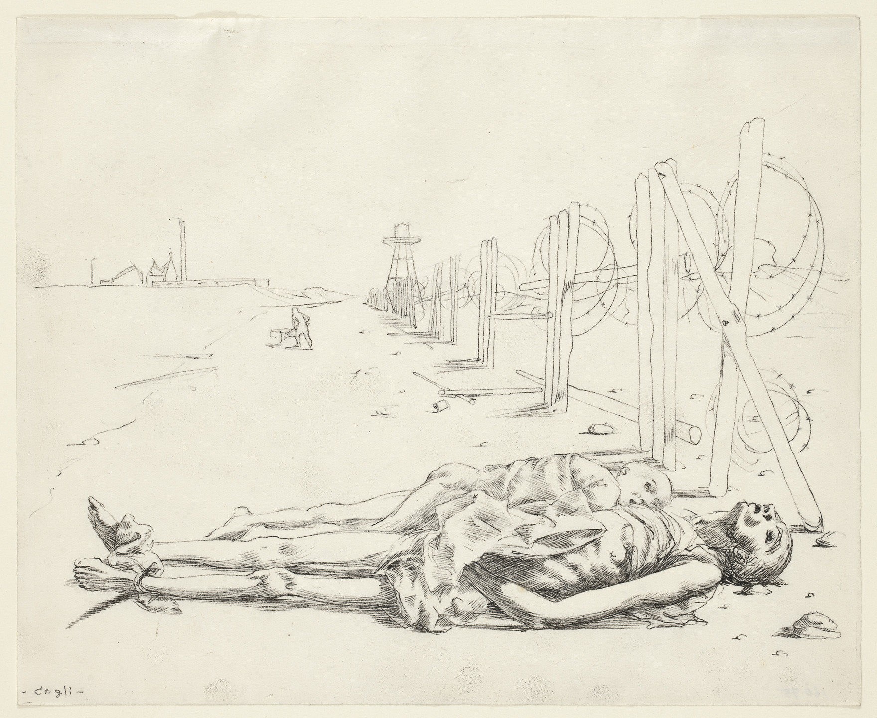 Corrado Cagli. The Concentration Camp of Buchenwald. 1945
