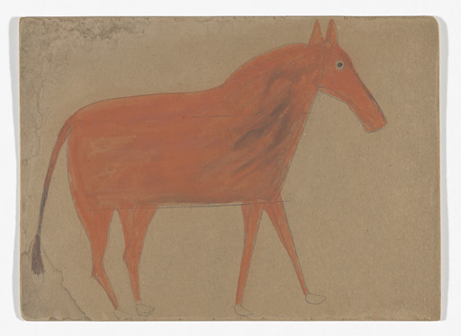 Bill Traylor. Untitled (Orange Horse). c. 1939–42 | MoMA