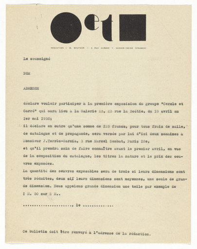 Cercle et Carré letterhead