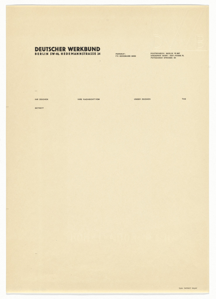 Deutscher Werkbund letterhead