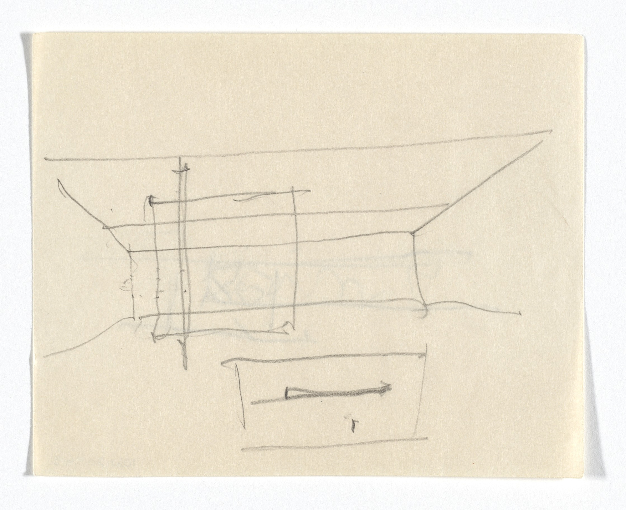 Ludwig Mies Van Der Rohe German Pavilion International Exposition Barcelona Spain Sketch 1929 Redrawn 1955 Moma