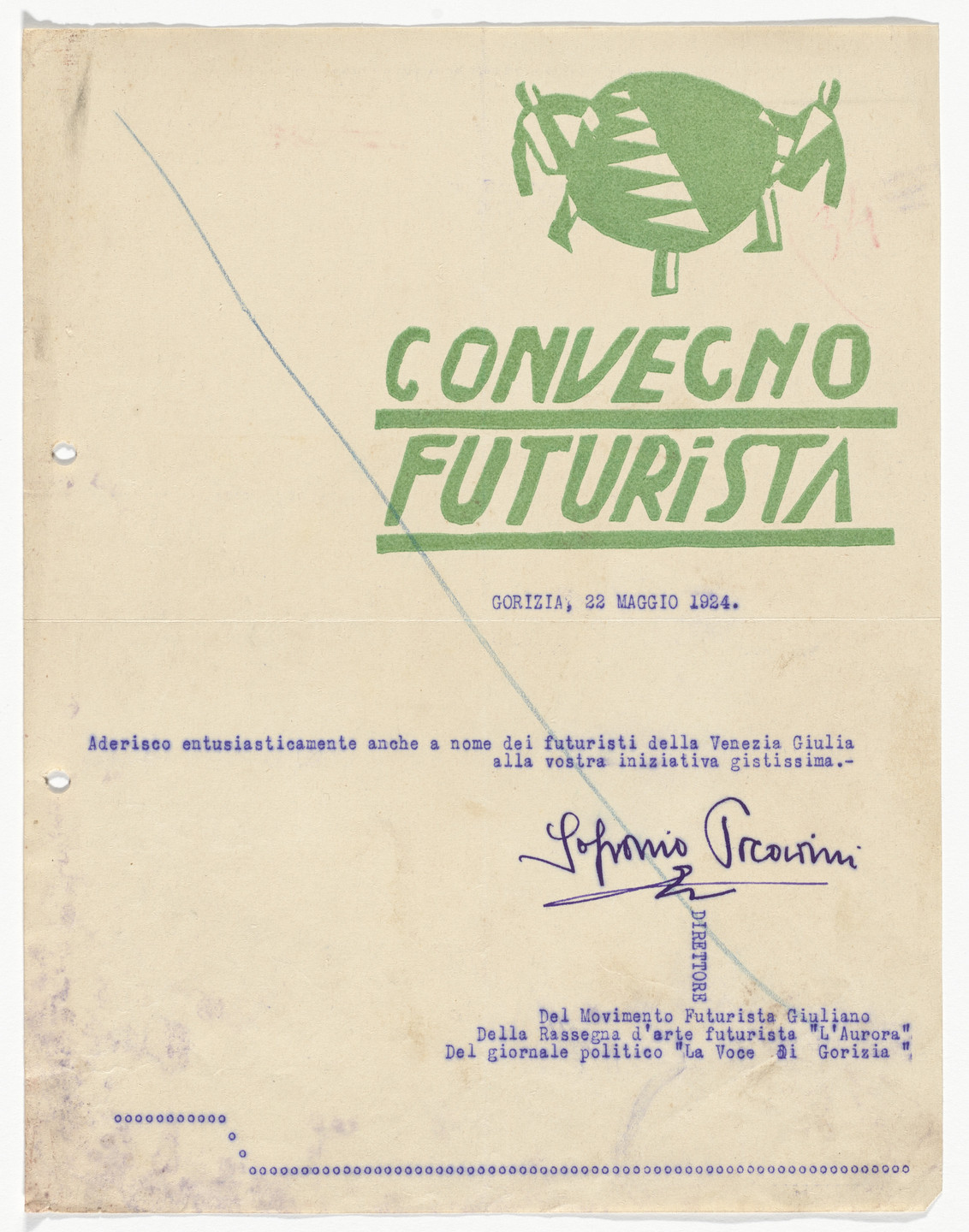 Unidentified Designer. Convegno Futurista letterhead. 1924