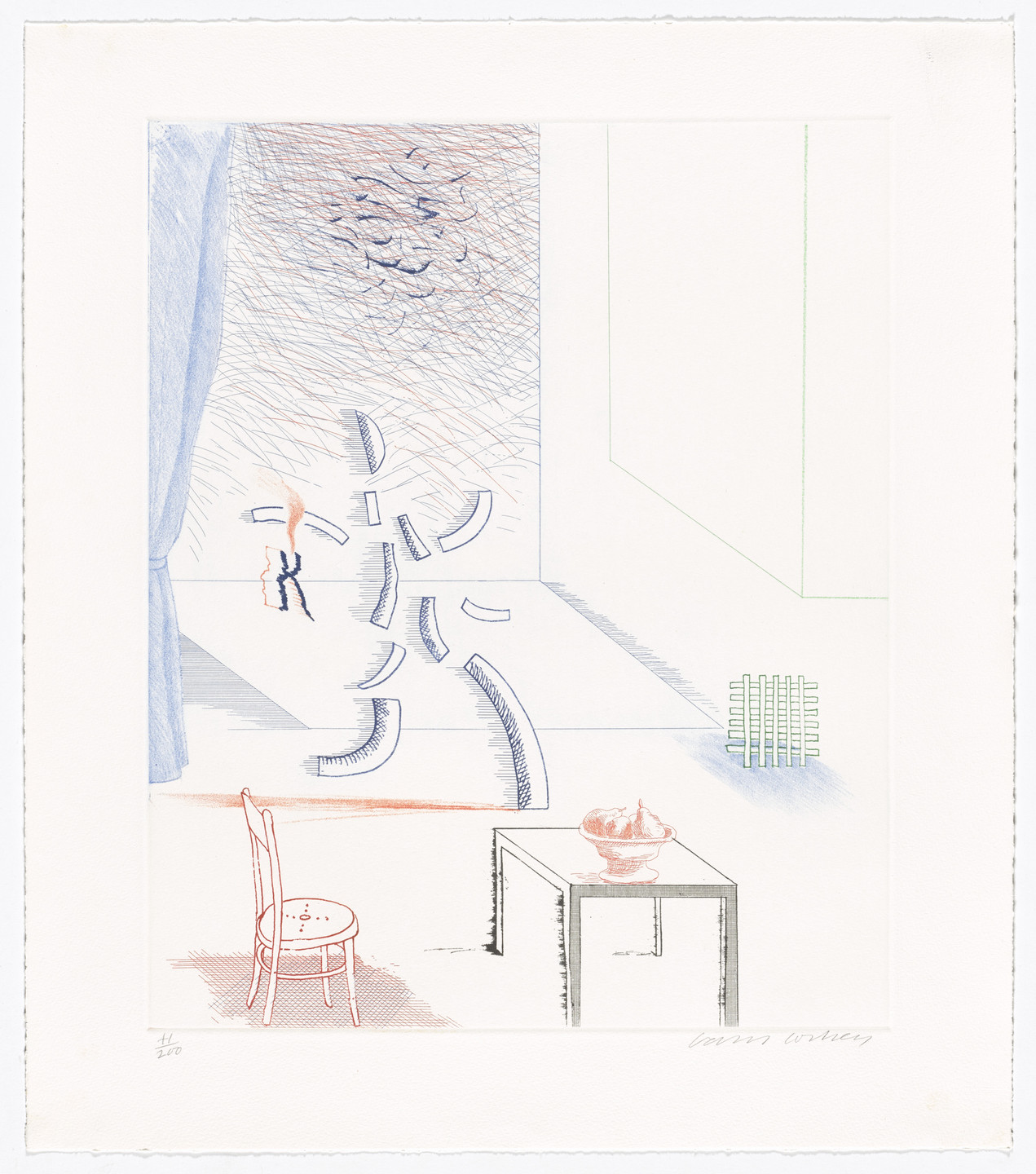 David Hockney. Tick It, Tock It, Turn It True from The Blue Guitar. 1976–77, published 1977