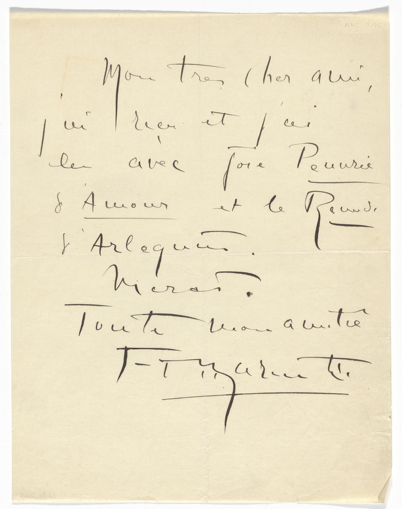 Letter from Marinetti