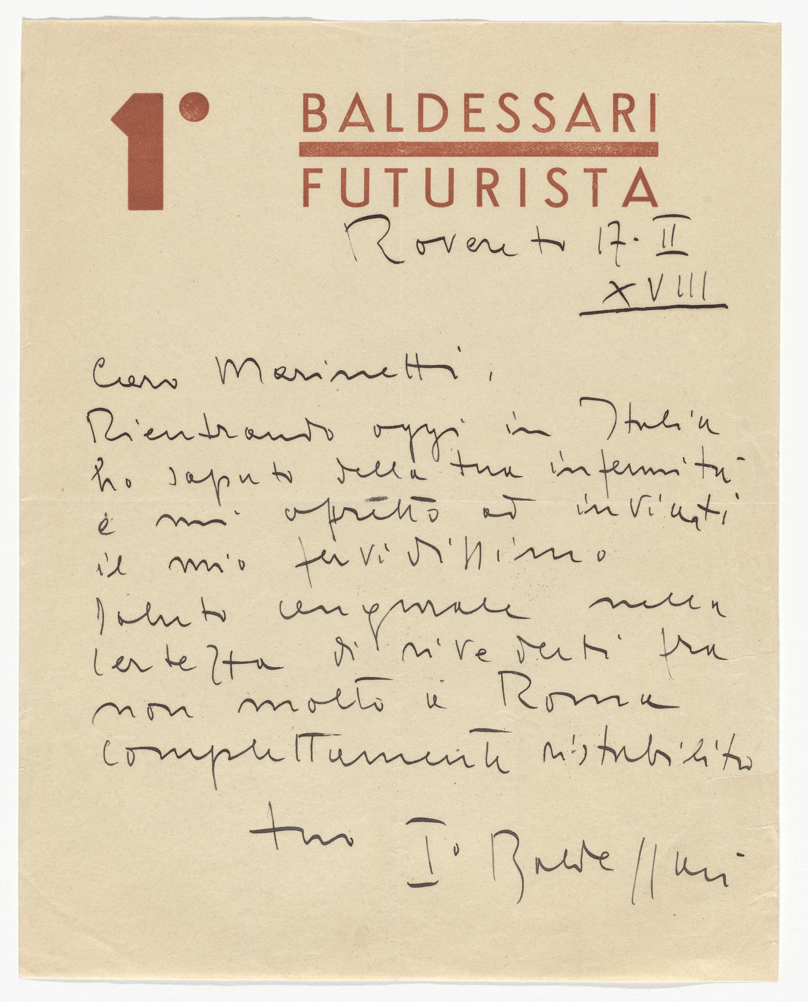 Roberto Iras Baldessari. Roberto Iras Baldessari letterhead