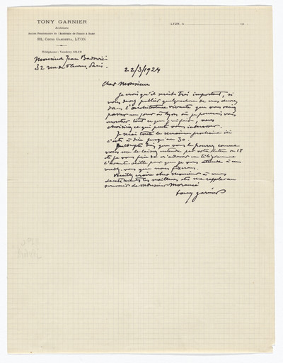 Tony Garnier letterhead
