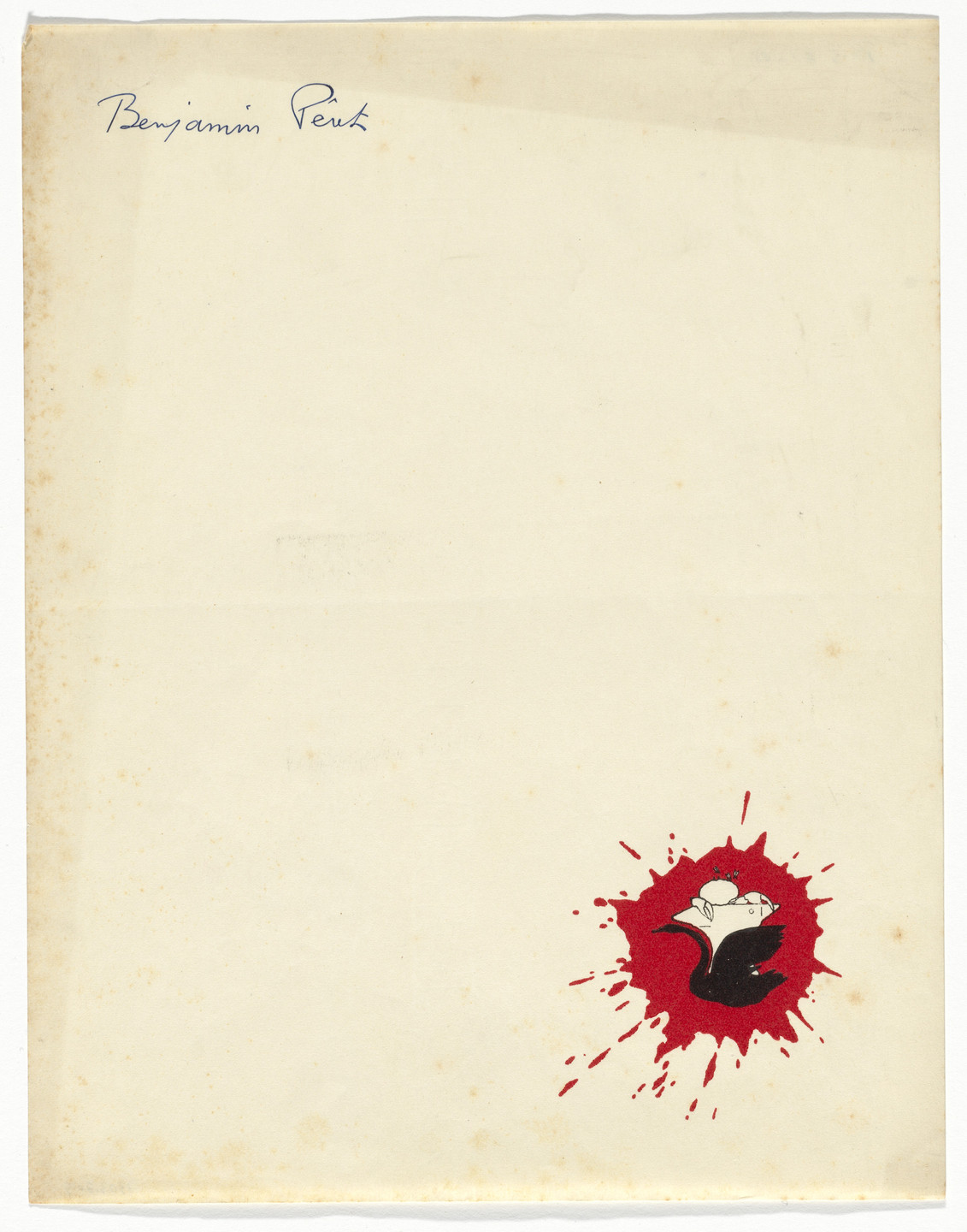 Benjamin Péret. Benjamin Péret Letterhead. 1920s