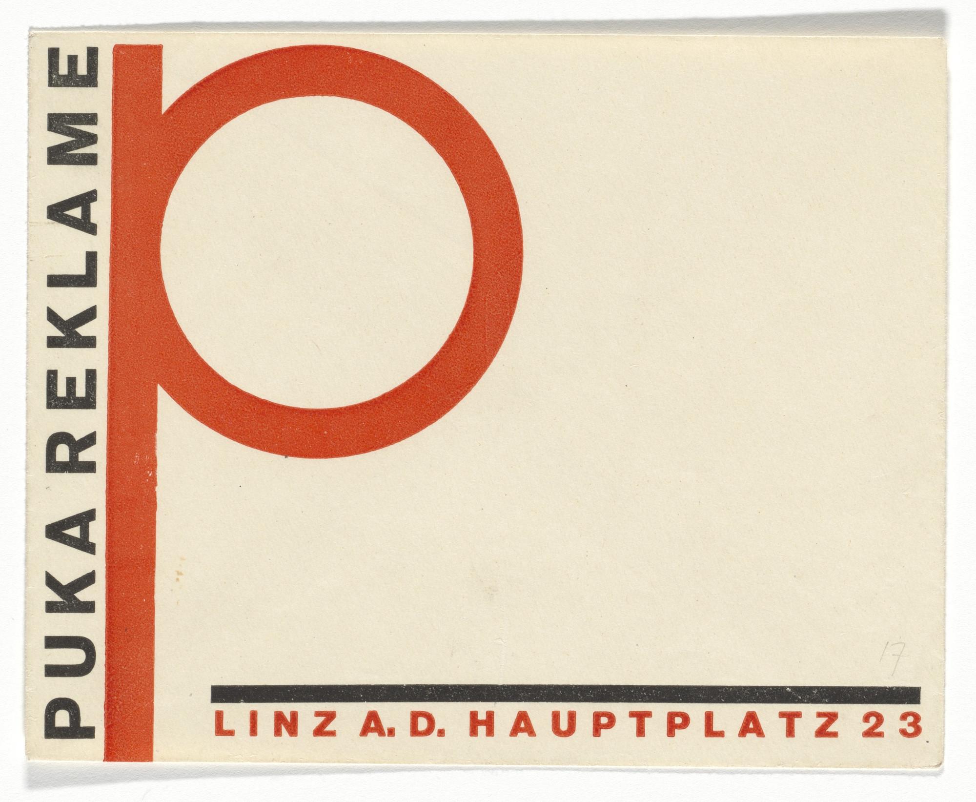 Herbert Bayer. Puka Reklame stationery envelope