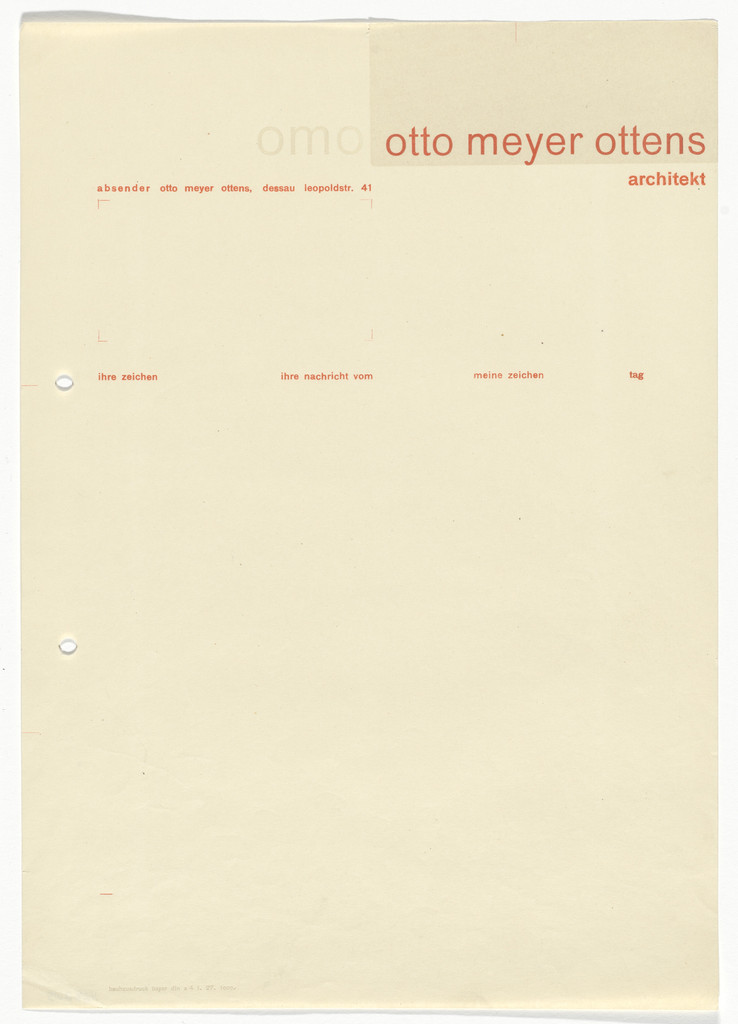 Otto Meyer Ottens letterhead