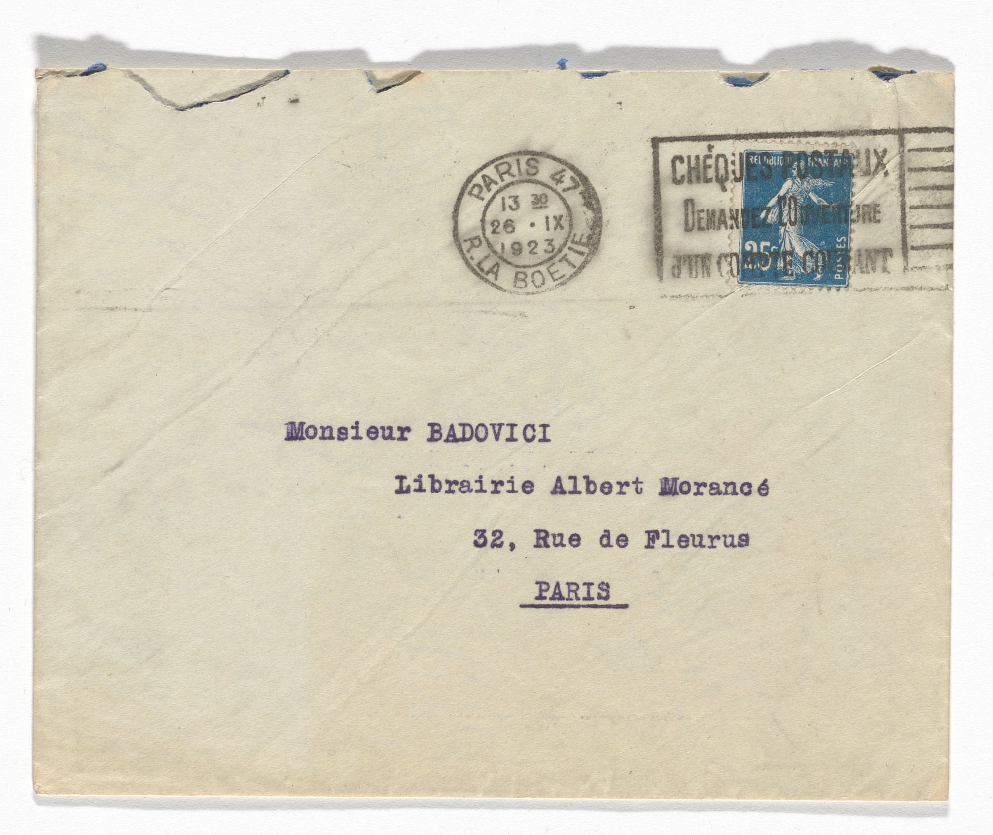 Emile-Jacques Ruhlmann. Emile-Jacques Ruhlmann stationery envelope