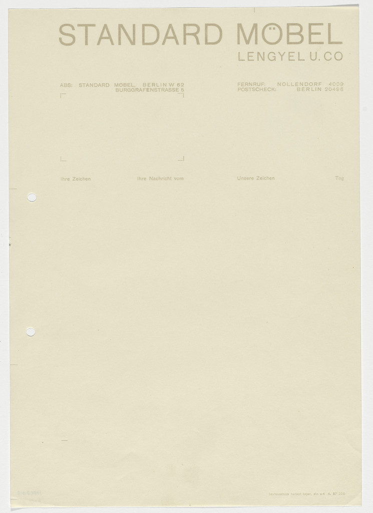 Standard Möbel letterhead