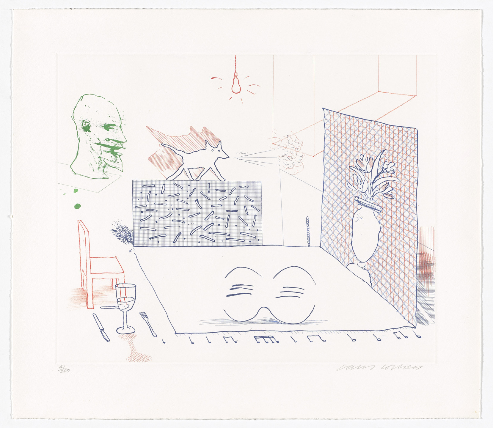 David Hockney. Discord Merely Magnifies from The Blue Guitar. 1976–77, published 1977