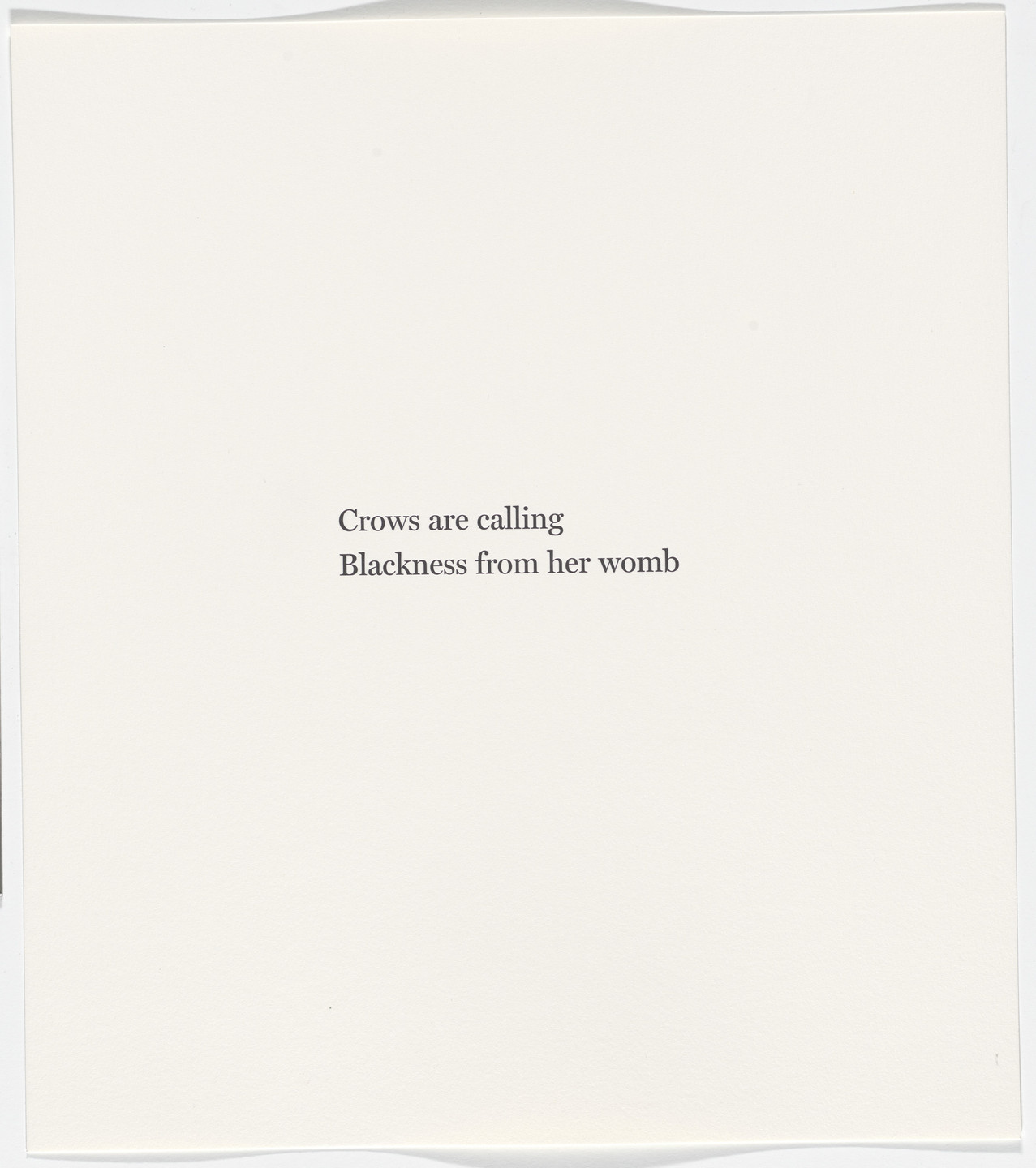 Anish Kapoor. Untitled from Blackness from Her Womb. 2001