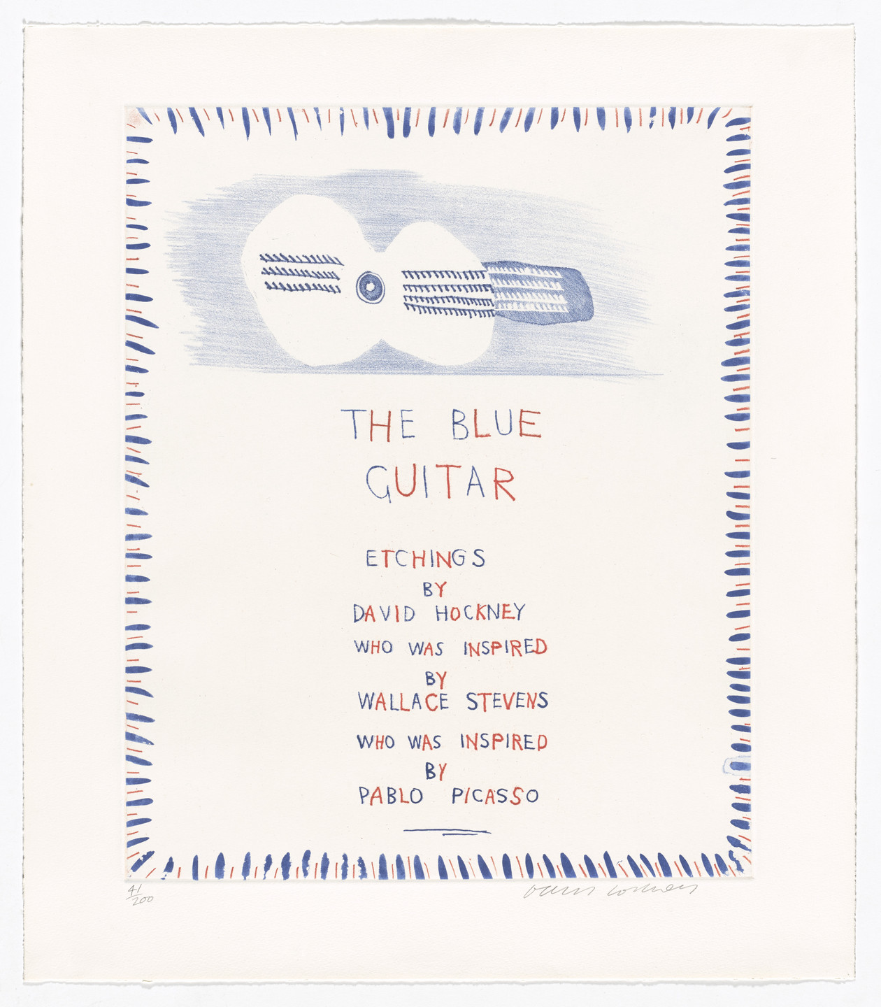 David Hockney. The Blue Guitar from The Blue Guitar. 1976–77, published 1977