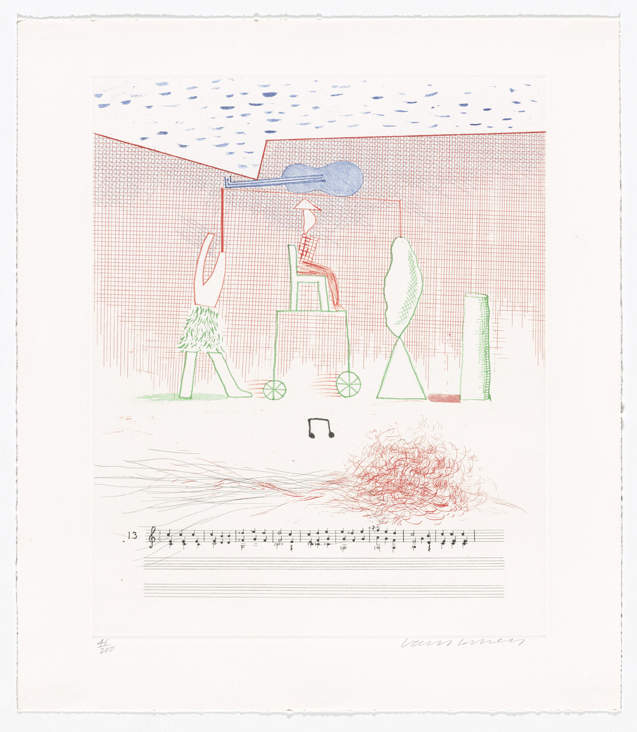 David Hockney. Parade from The Blue Guitar. 1976–77, published 1977
