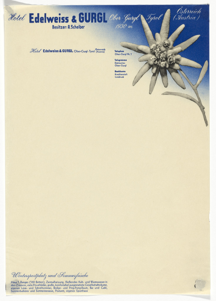 Hotel Edelweiss & Gurgl letterhead