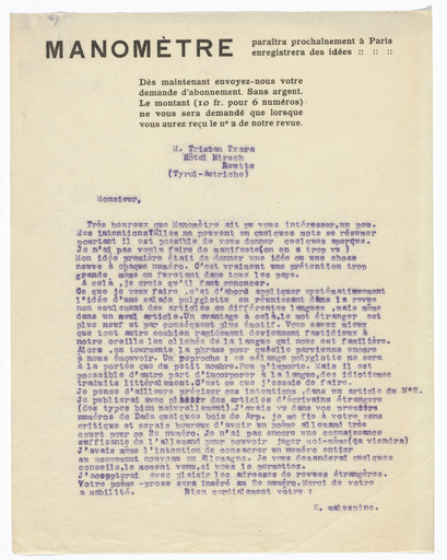 Manomètre letterhead