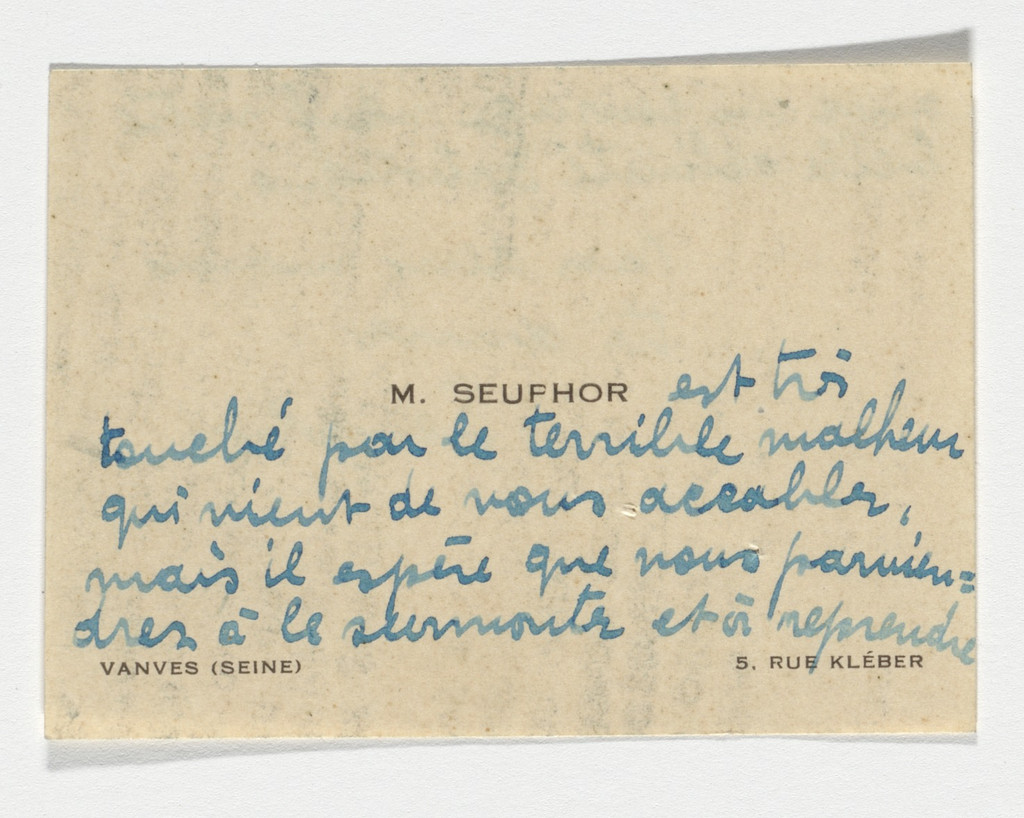 Cercle et Carré (Michel Seuphor stationery calling card)