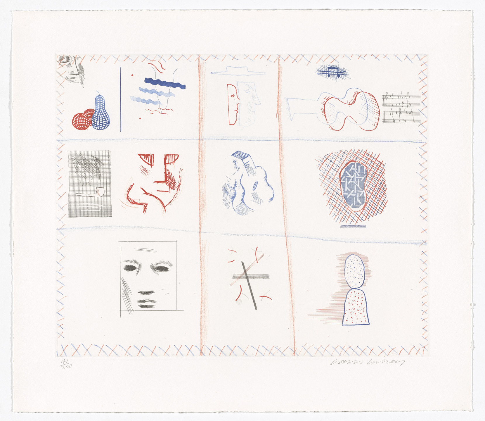 David Hockney. Franco-American Mail from The Blue Guitar. 1976–77, published 1977