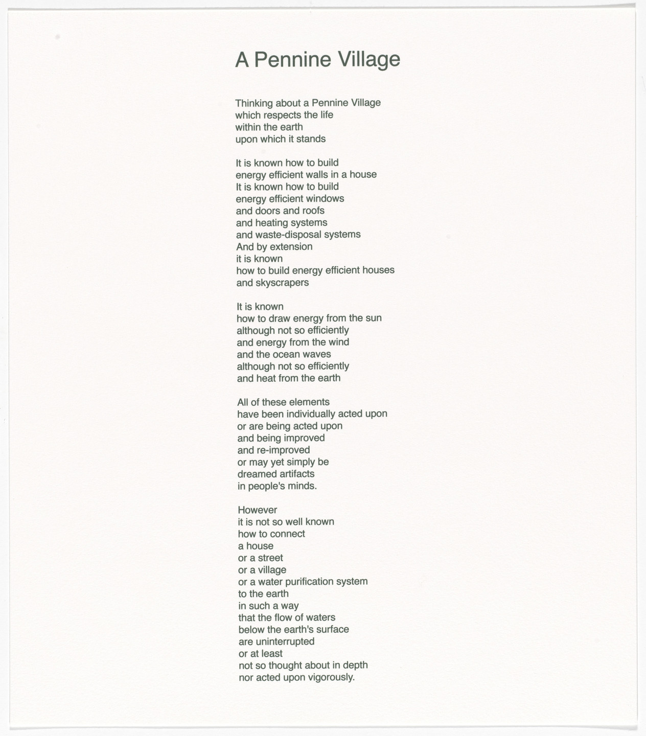 Helen Mayer Harrison, Newton Harrison. Untitled from Greenhouse Britain ...